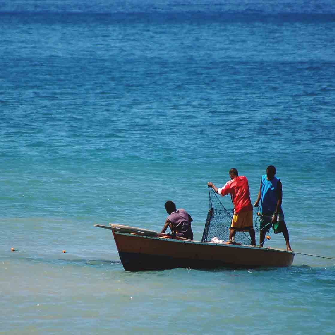 Caribbean Fisherman on a boat