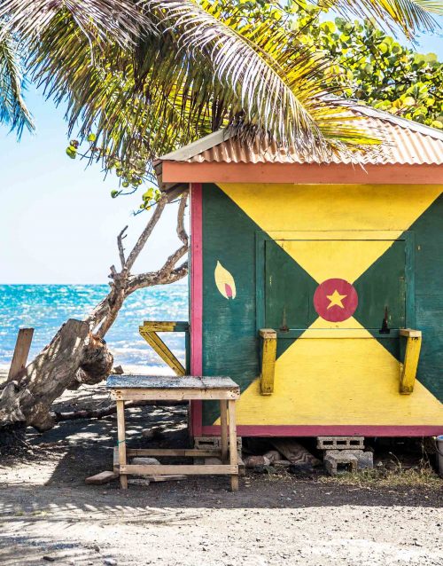 Rum shack on a beach in Grenada